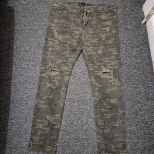 Men's Olive Camouflage Skinny Jeans